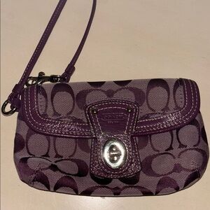 Coach Purple Signature Wristlet